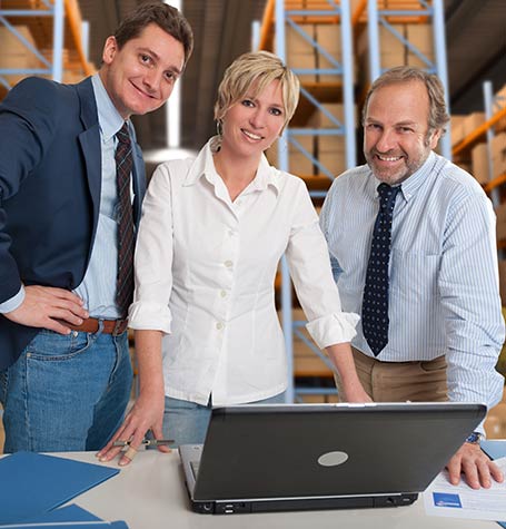 Business Group in Warehouse